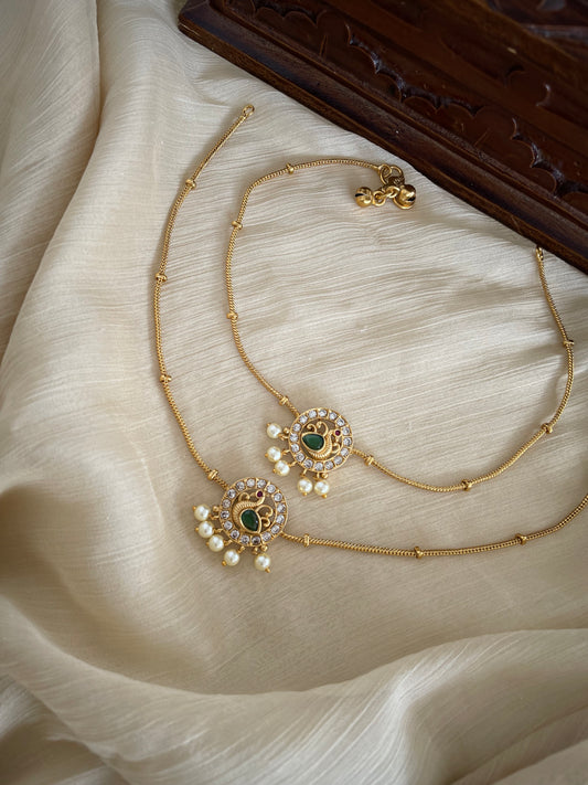 Premium Pearl Mayuri Anklet (1 pair)
