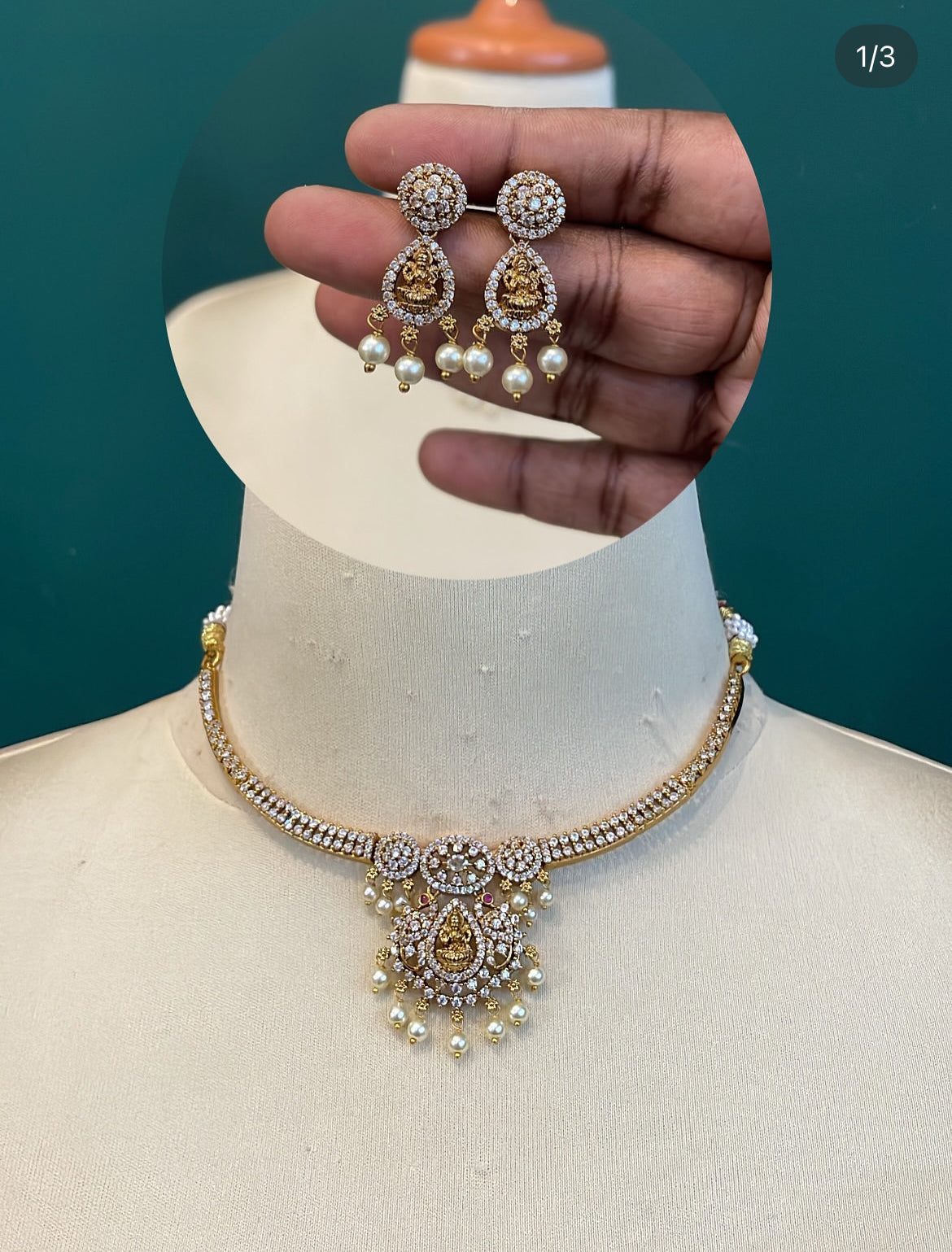 SALE 🏷️ Chic Lakshmi AD Hasli Set