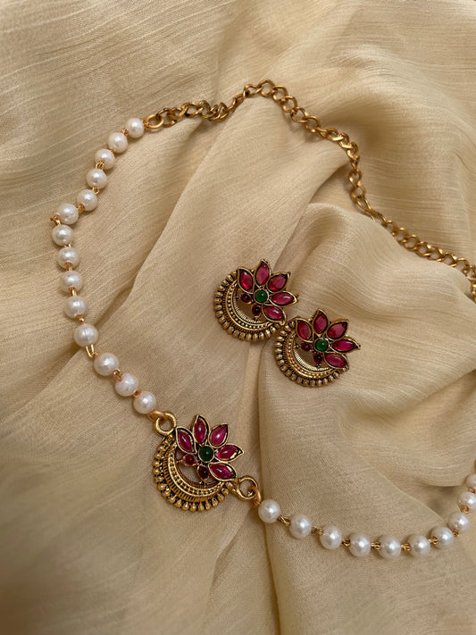 Chandrika Pearl Necklace Set