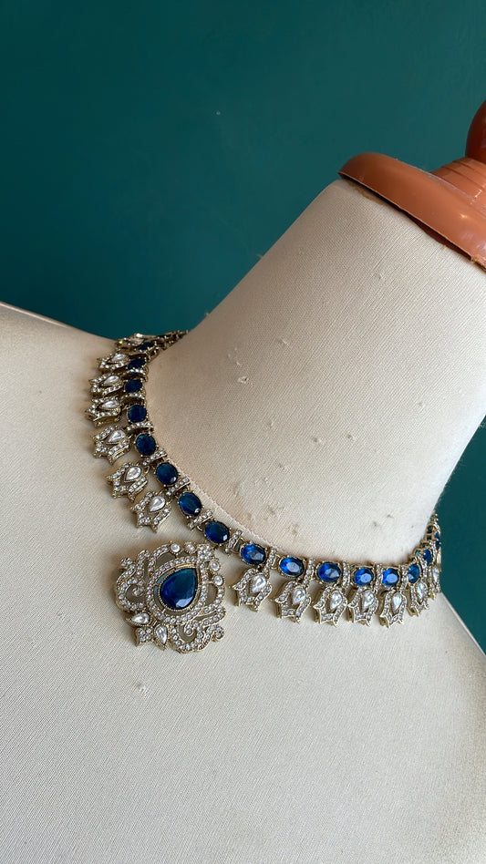 Grand Mehndi Necklace Set With Earrings and Tikka