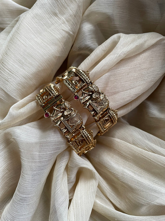 Bridal Tales Bangle Collection - Golden Palakka