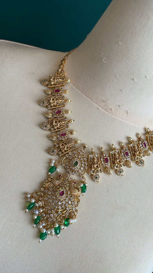 Premium Ad Lakshmi Chest-Length Haram Set