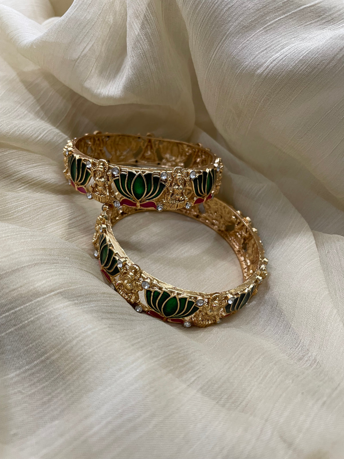 Lotus Lakshmi Bangles (1 pair)