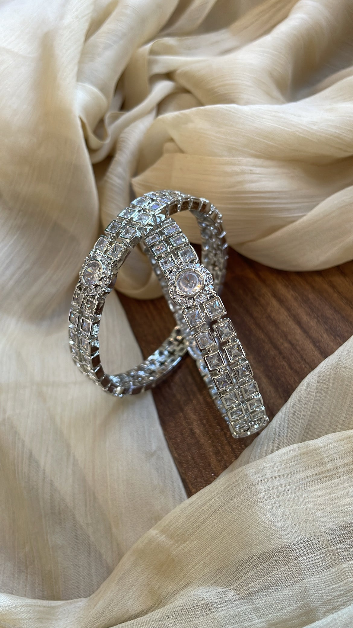 Designer Silver Ad Bangle