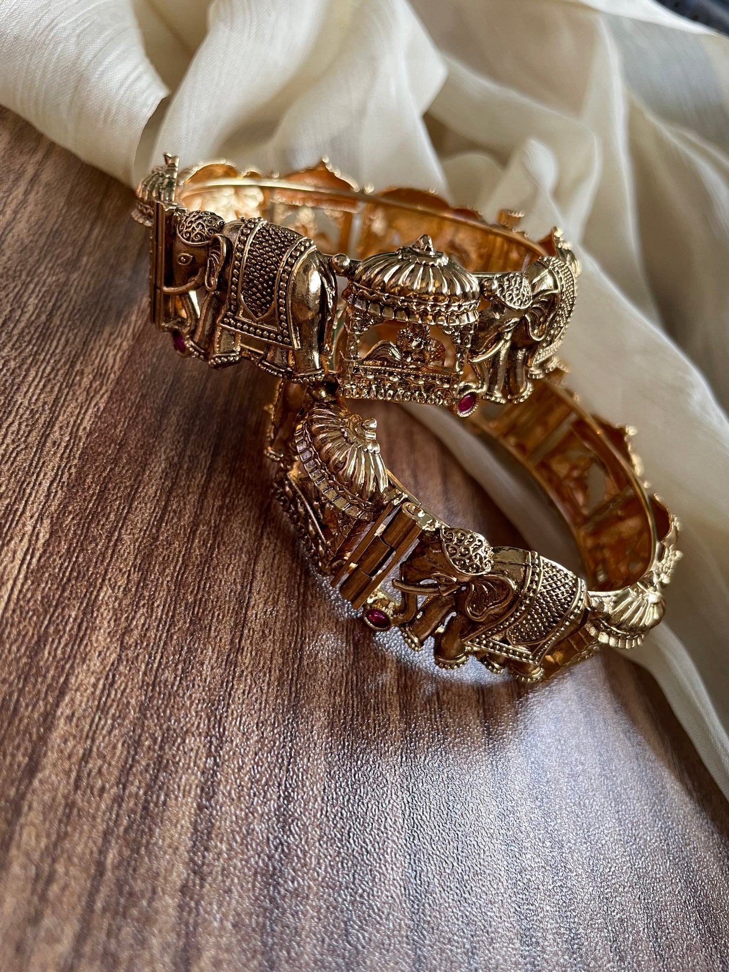 Bridal Tales Bangle Collection - Golden Palakka
