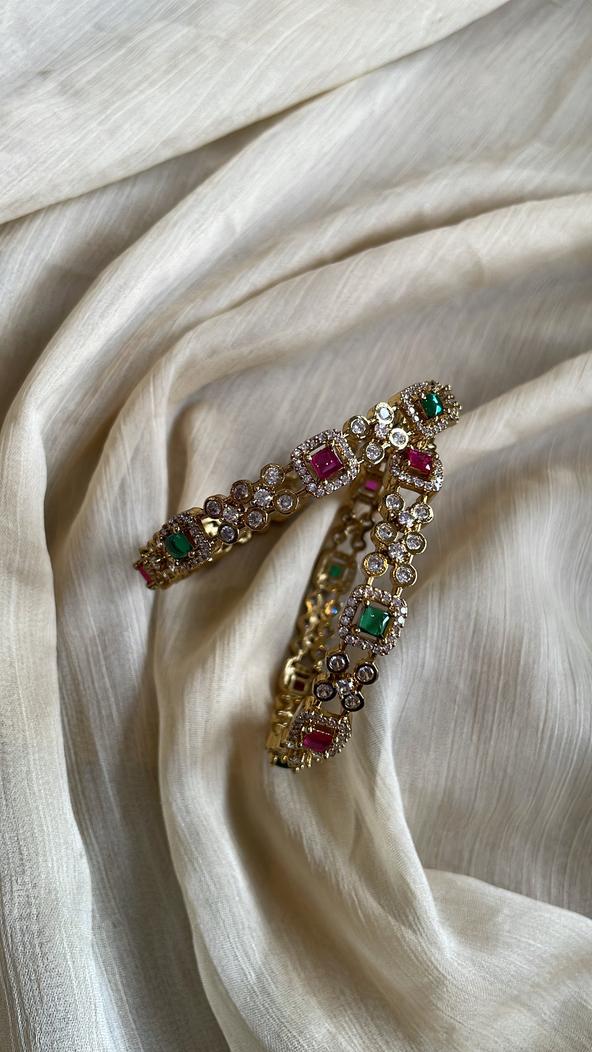 Premium Ruby Green Ad Bangle