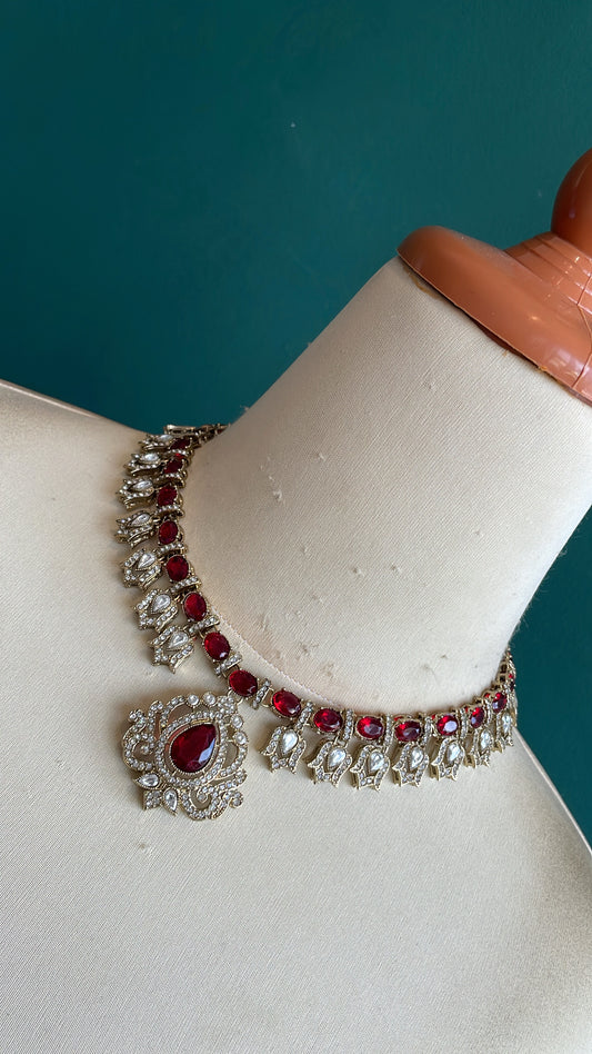 Grand Mehndi Necklace Set With Earrings and Tikka
