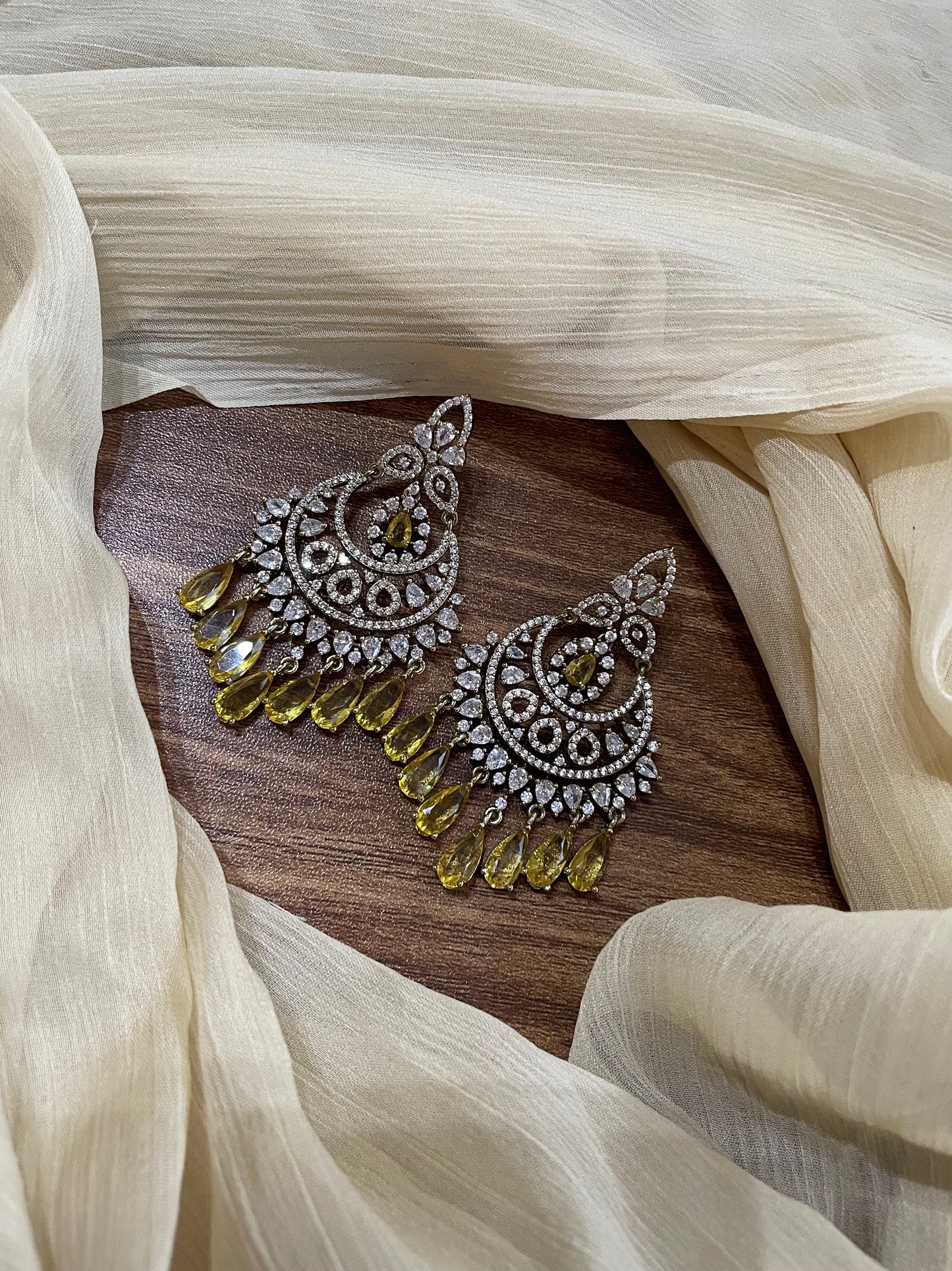 Premium Victorian AD Chandbali Earrings