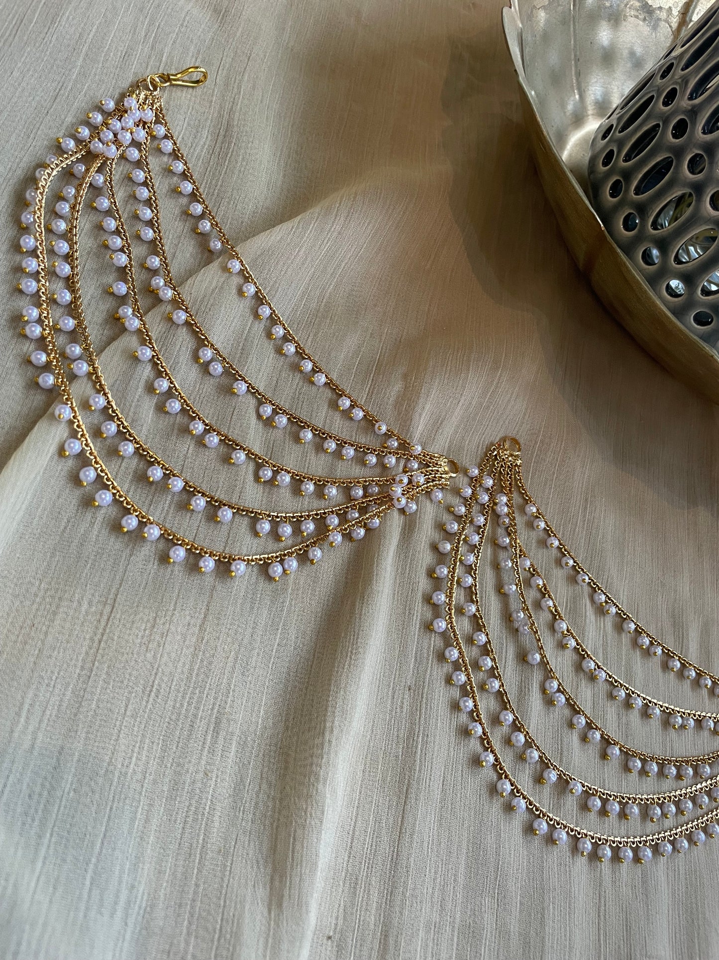 5 Layers Pearl Drop EarChain