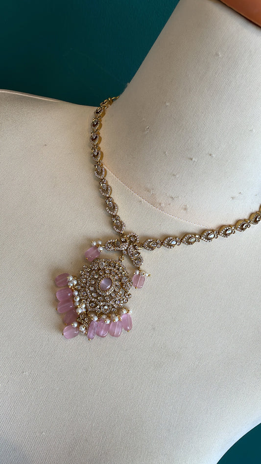 Premium Victorian Ad Necklace with Jhumka and tikka