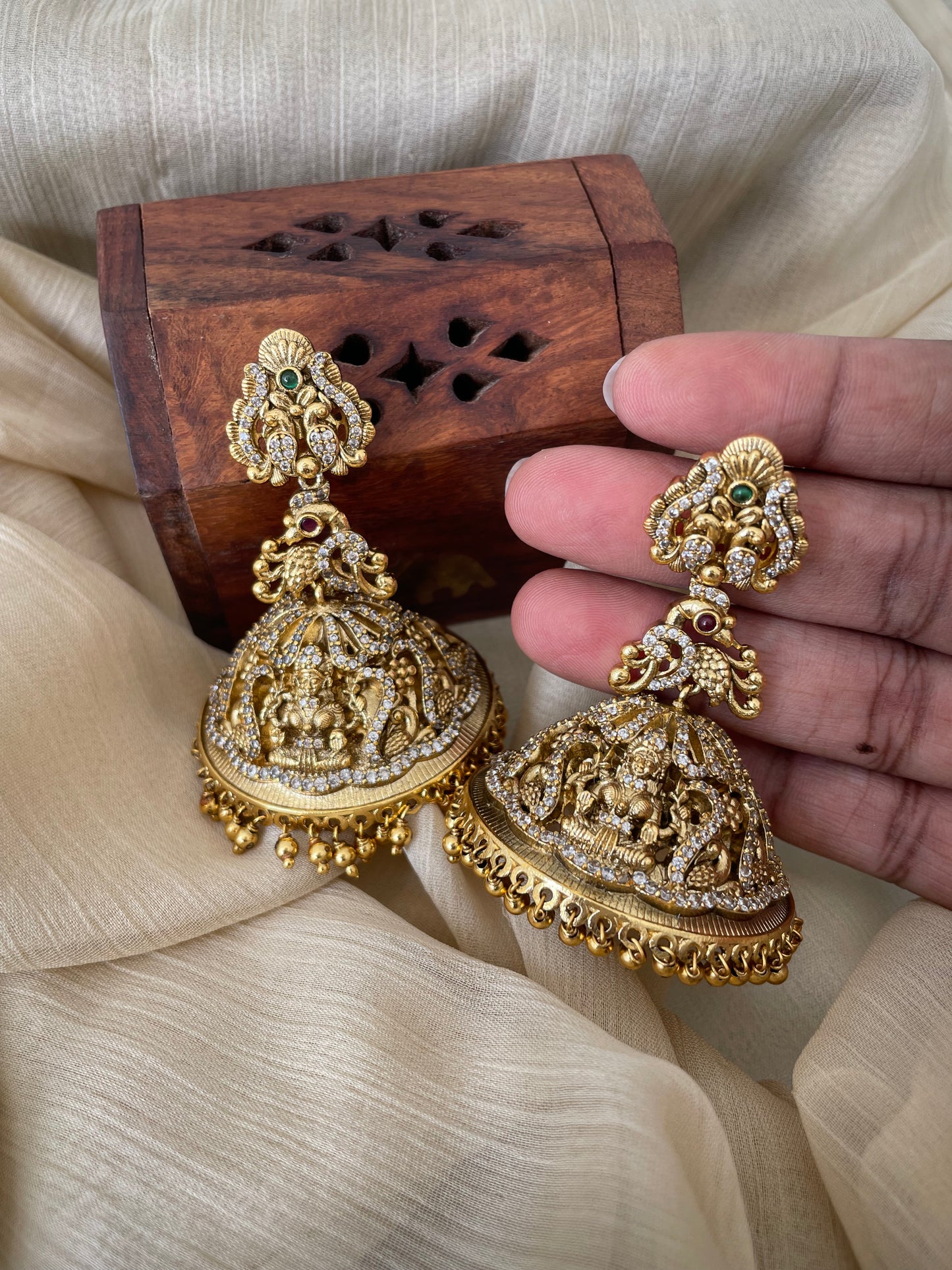 Premium Temple Nakshi Statement Jhumka