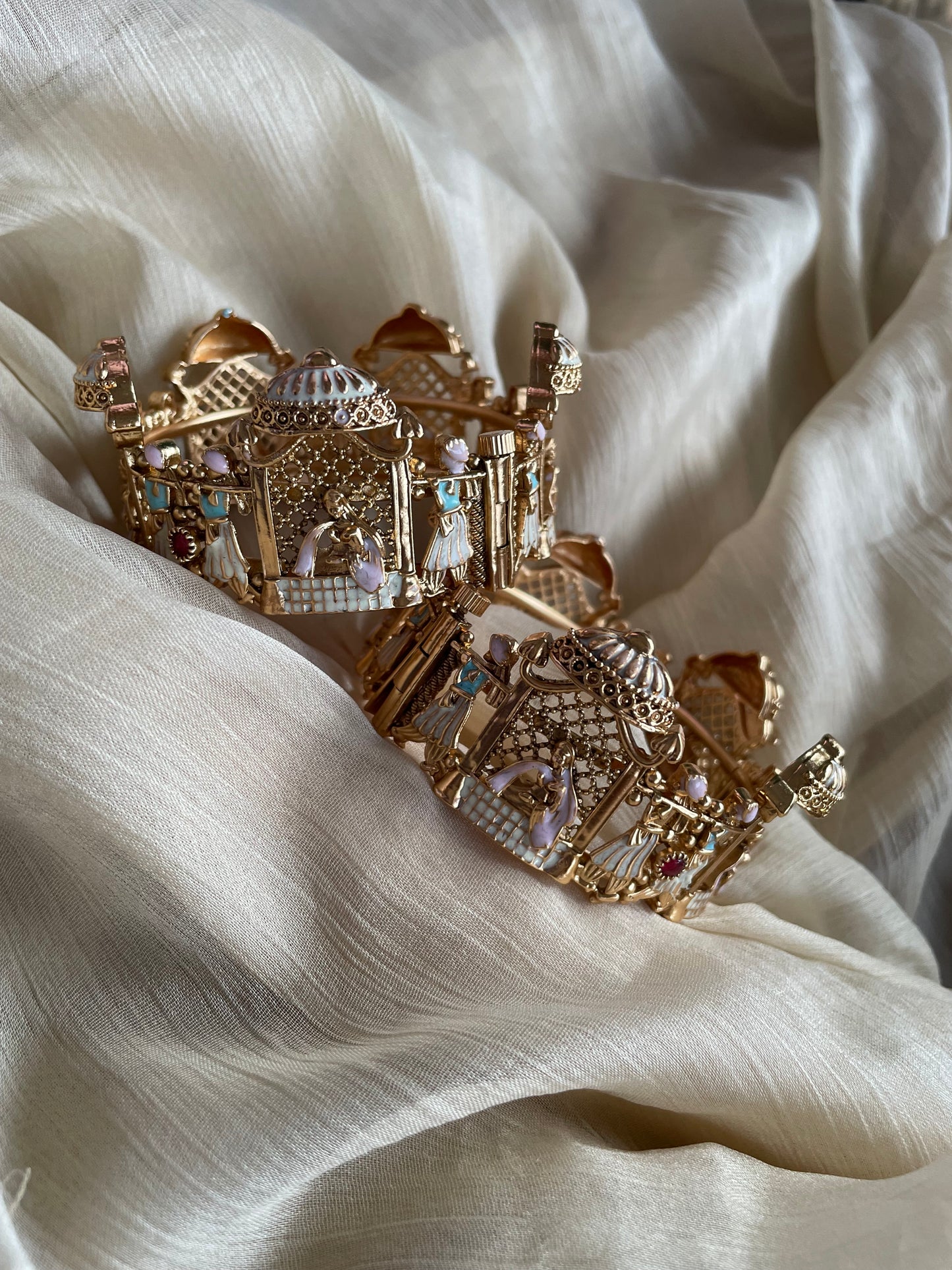 Bridal Tales Bangle Collection - Enamel Palakka