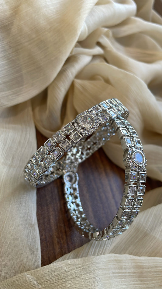 Designer Silver Ad Bangle