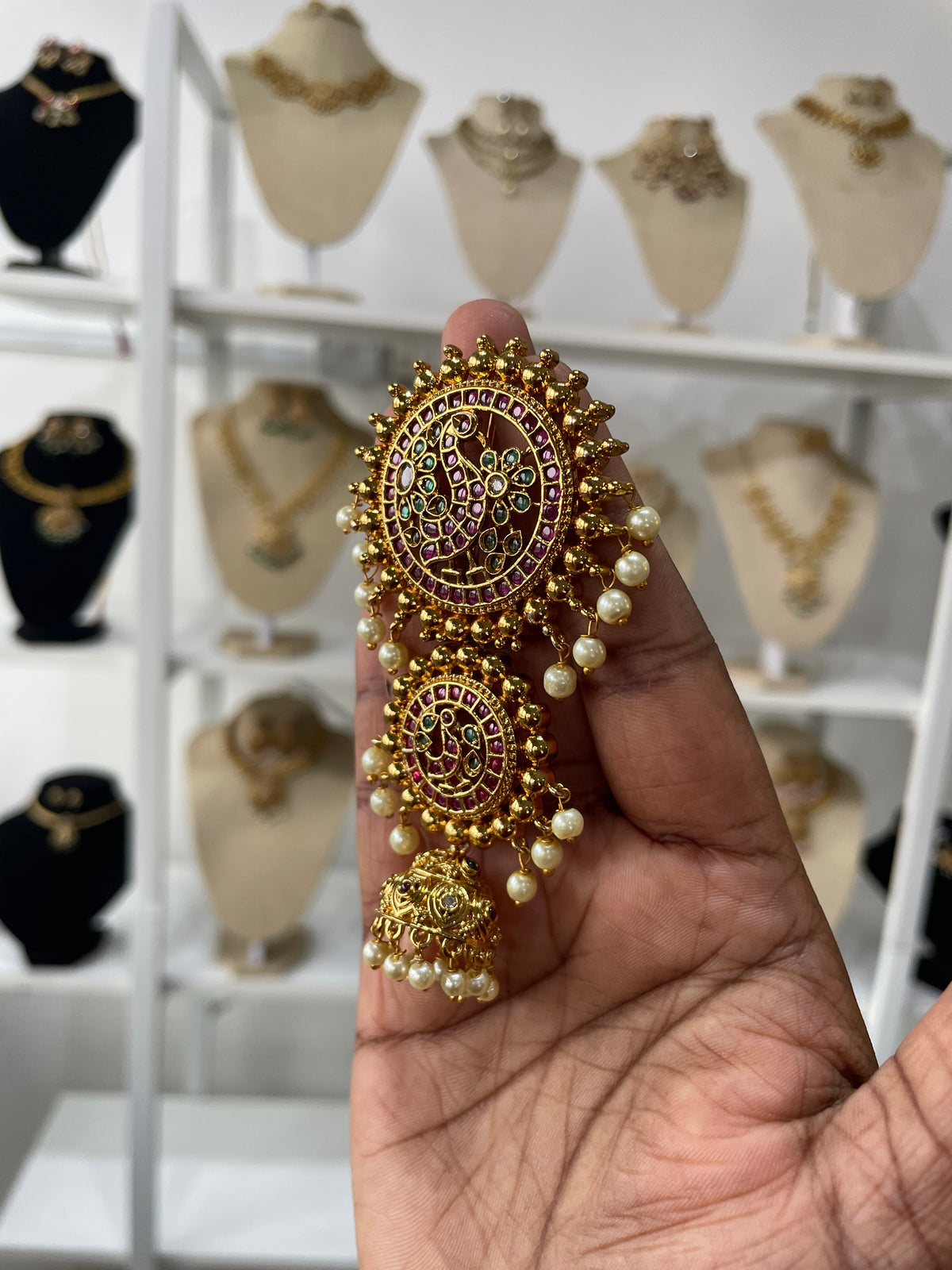 Premium Kemp Peacock Short Hair Choti