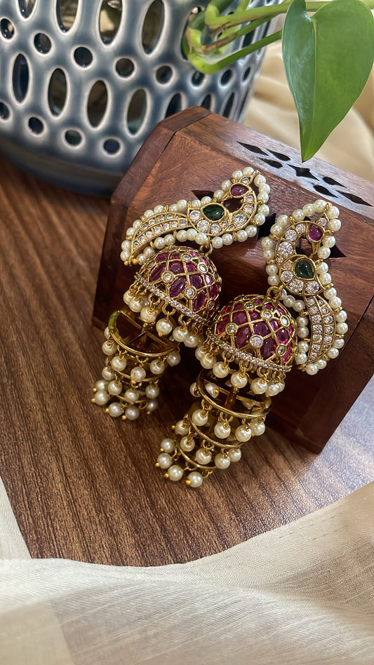 Mayura Kemp Layered Jhumka