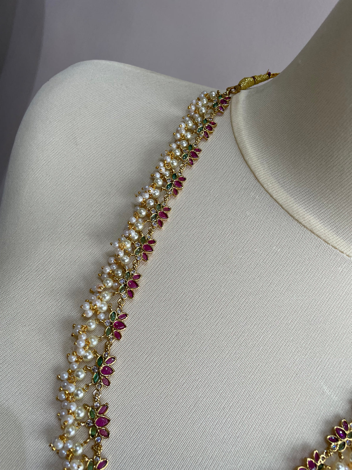 Premium Lotus Pearl Drop Harram