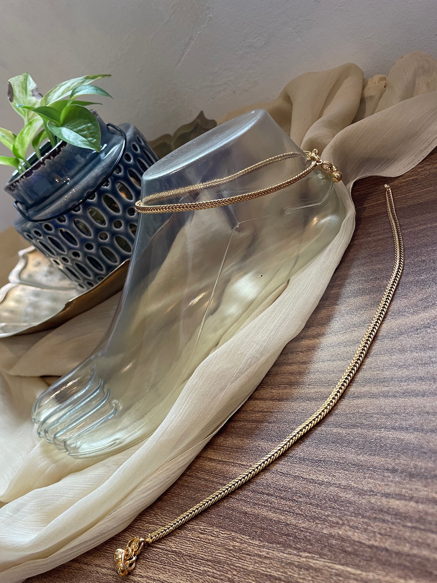 Minimalist Brass Anklets