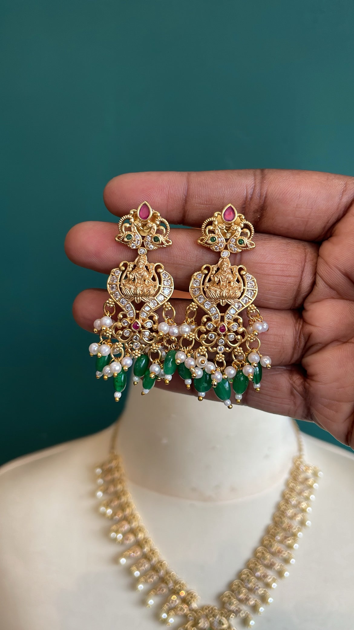 Premium Ad Lakshmi Chest-Length Haram Set