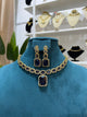 AD Necklace Set (Gold Base) - Purple