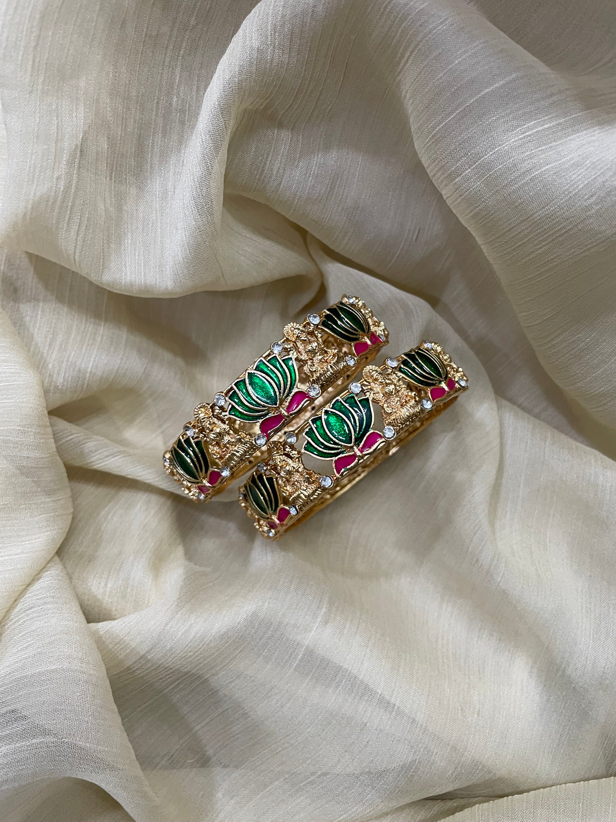 Lotus Lakshmi Bangles (1 pair)