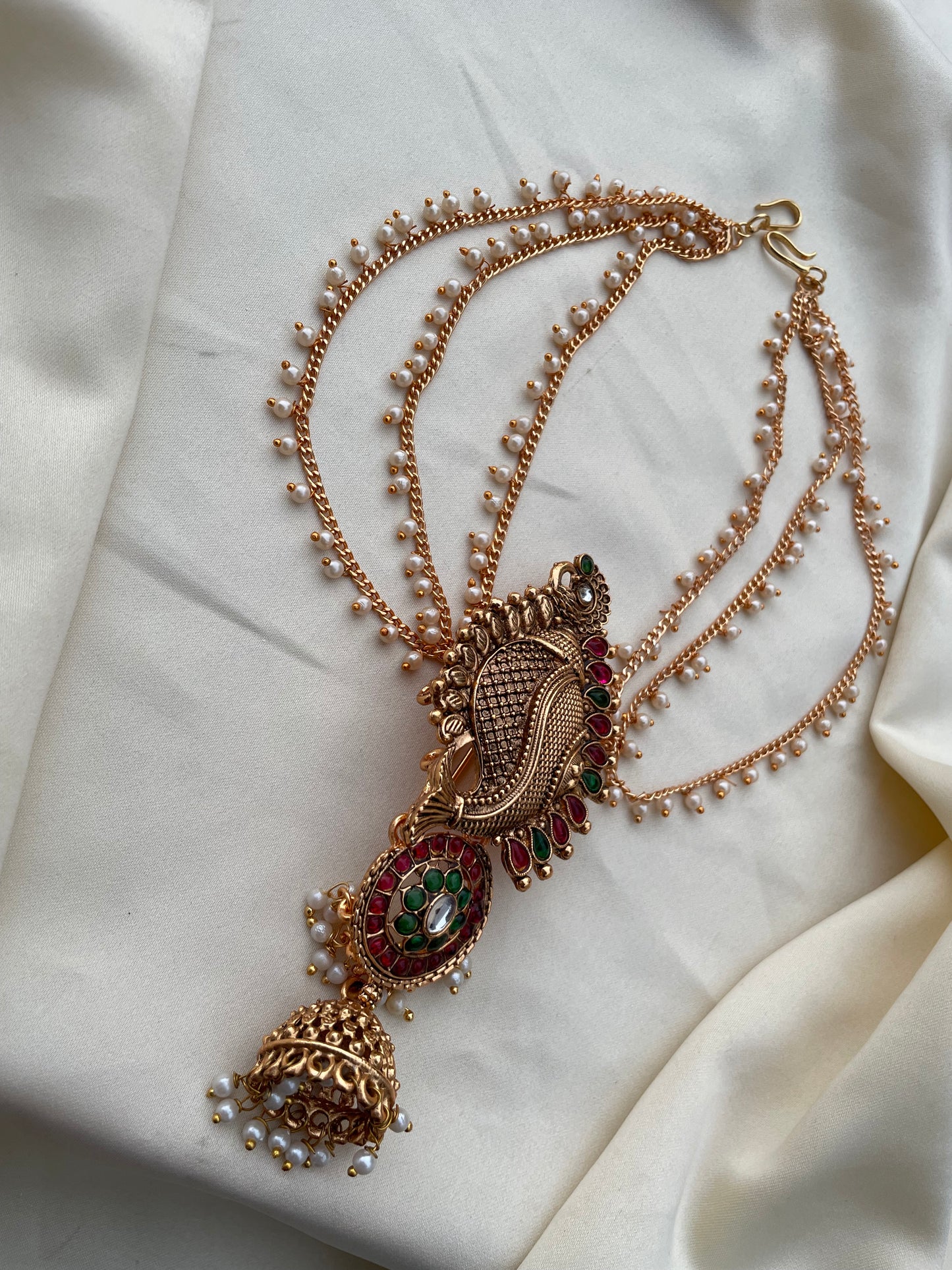 Matte Finish Mango Jada Billai with Chain