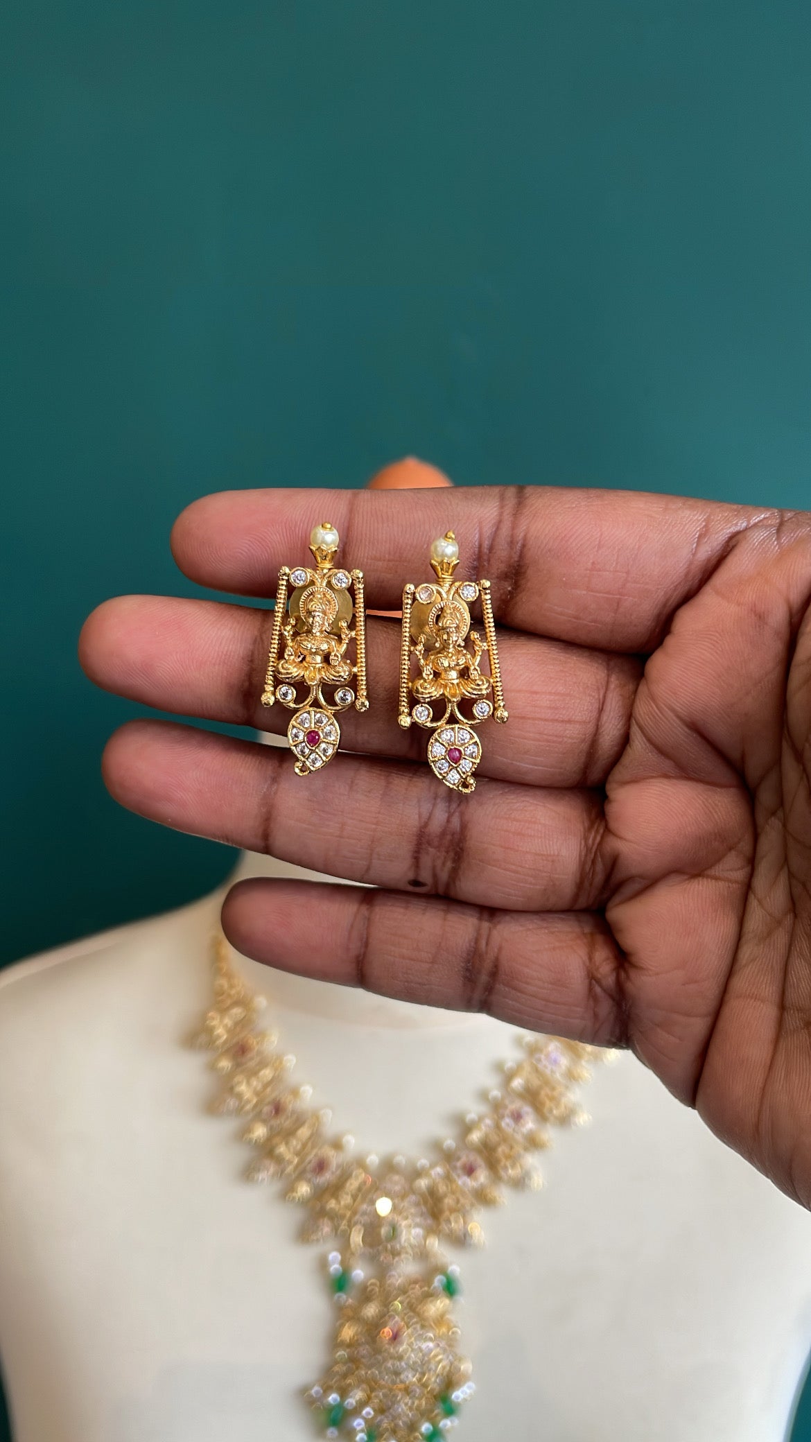 Premium Ad Lakshmi Chest-Length Haram Set
