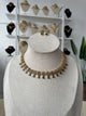 Premium Green Teardrop Necklace with clear baguette cut AD stones
