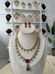 Premium AD Double Layer Necklace Set (Red)