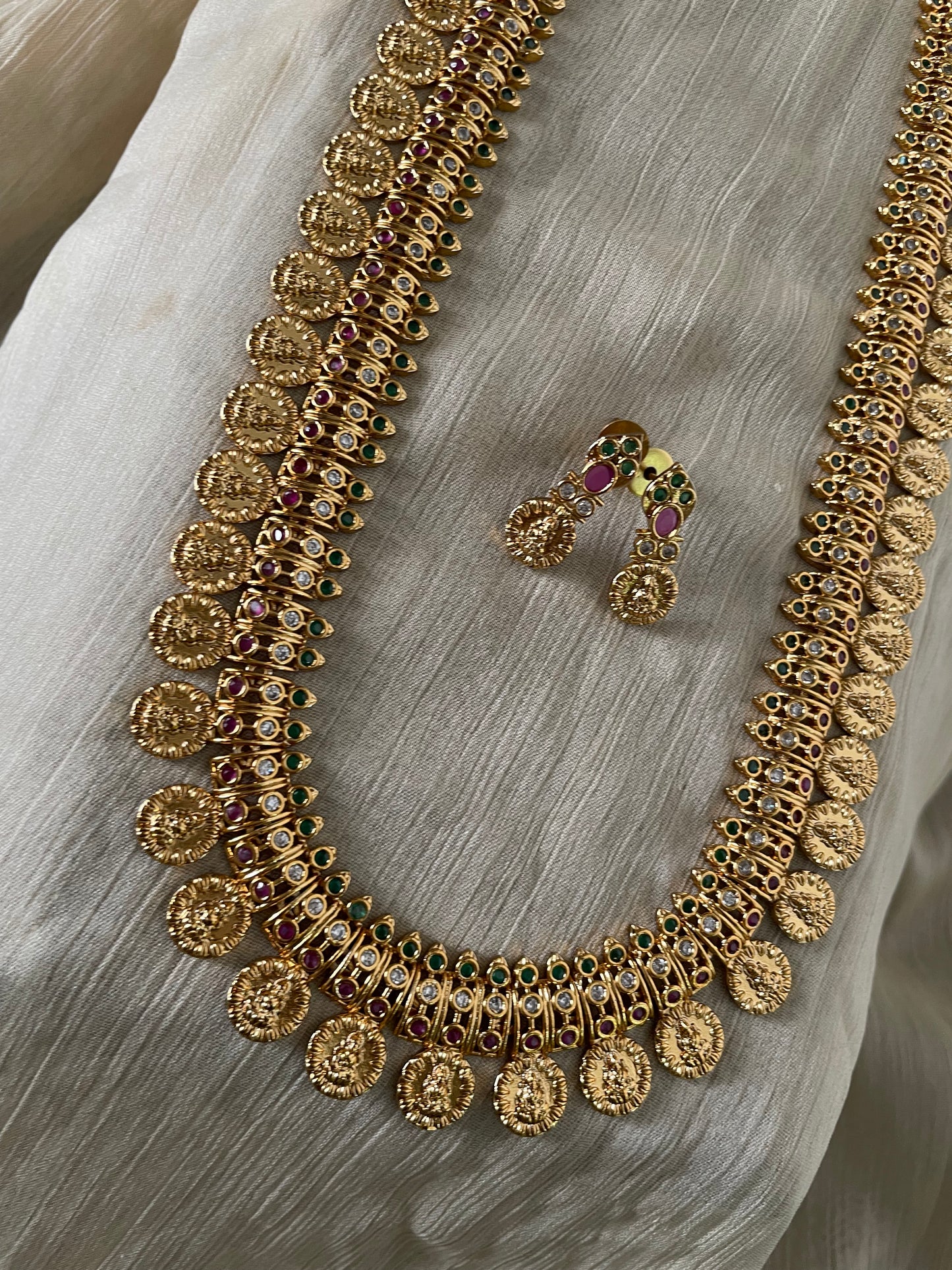 Premium AD Lakshmi Kasu Malai Harram Set