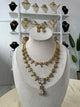 Premium AD Double Layer Necklace Set (White)