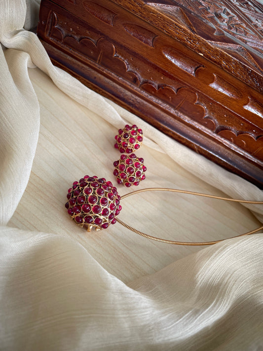 Aabha Orb Necklace Set (Ruby)