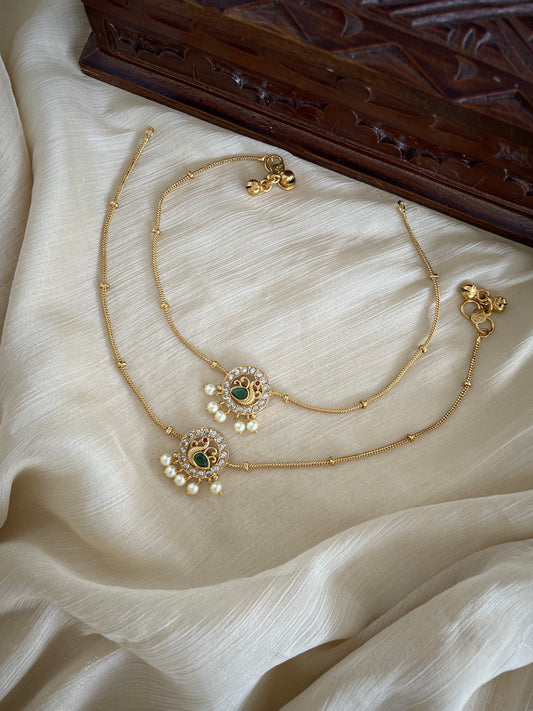 Premium Pearl Mayuri Anklet (1 pair)