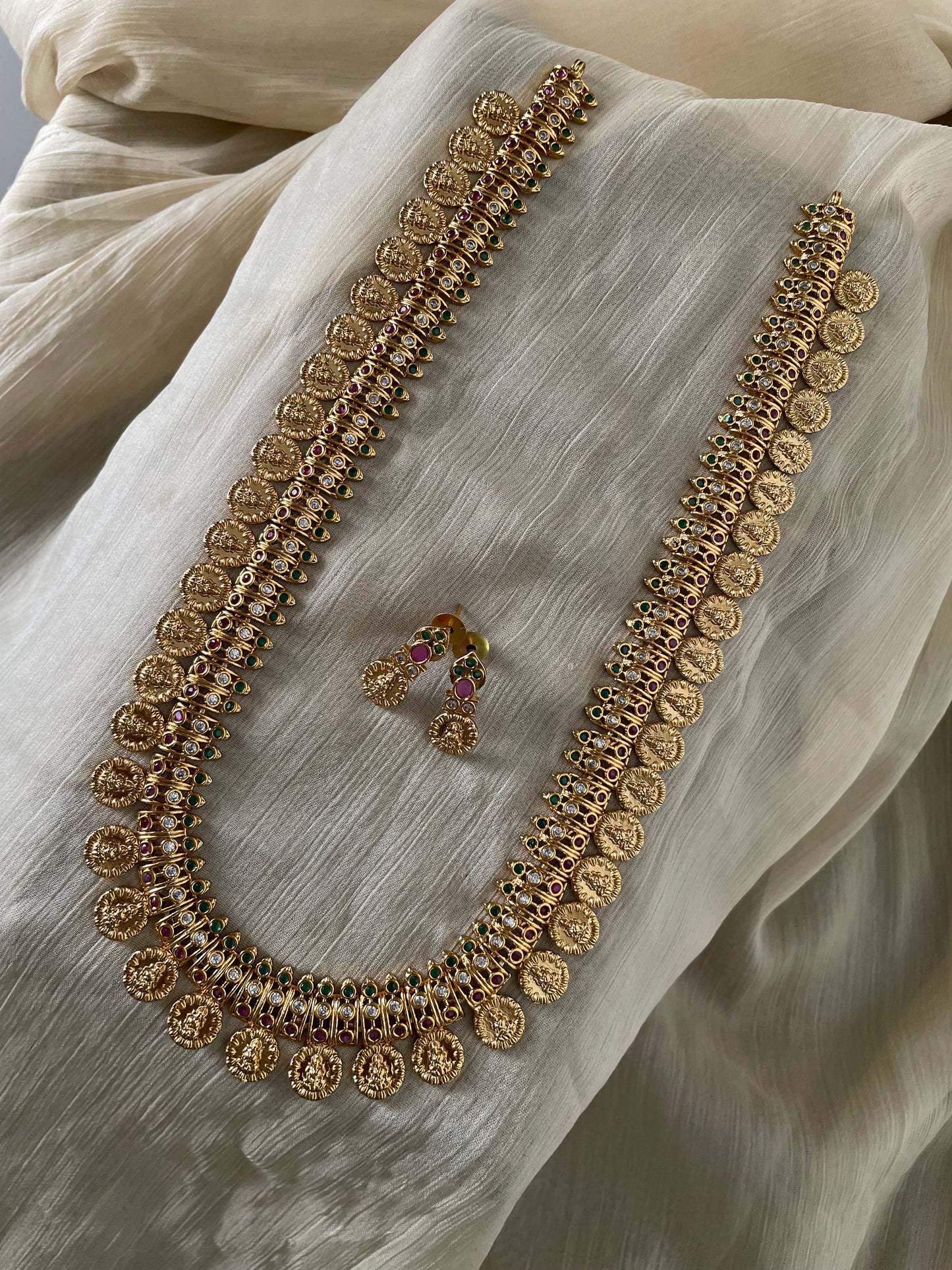 Premium AD Lakshmi Kasu Malai Harram Set