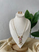 Premium Antique Brass Rice Pearl Mala (Pink)