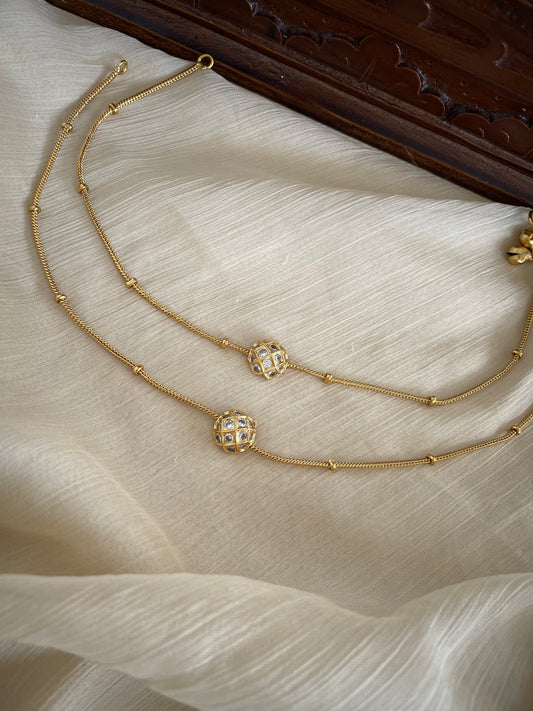 Premium Stone Studded Sphere Charm Anklet (1 pair)