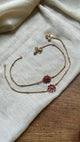 Premium Brass Metal Floral Charm Anklet