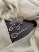 Premium Statement Ad Earring & Tikka Set - WHITE
(Antique Gold Base)