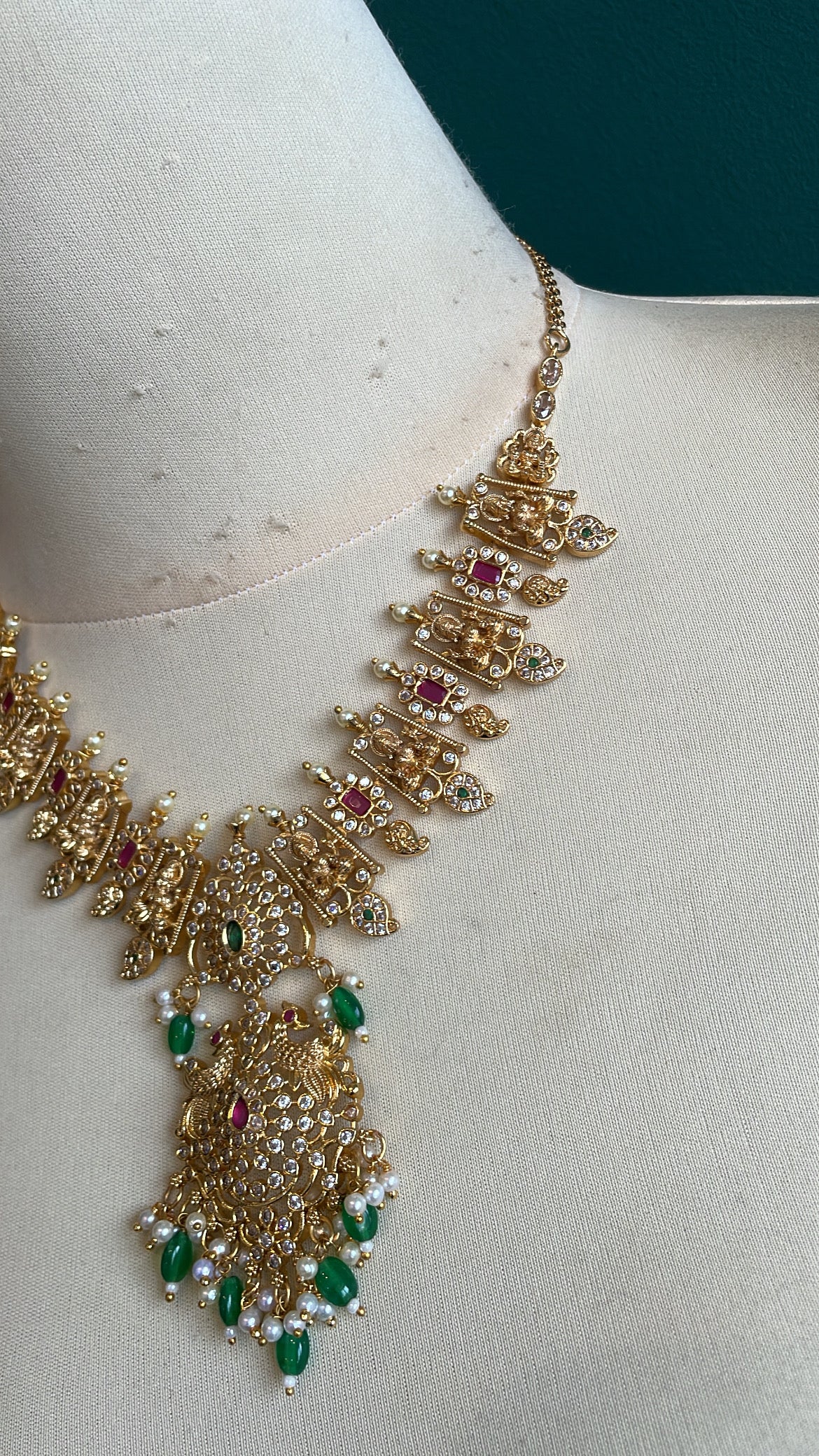 Premium Ad Lakshmi Chest-Length Haram Set