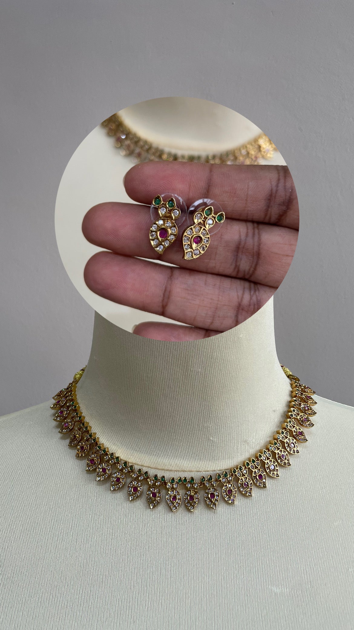 Classic Mango Design AD Necklace Set