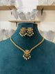 Premium Kemp Floral Necklace Set with Pearl Drops - comes with back chain