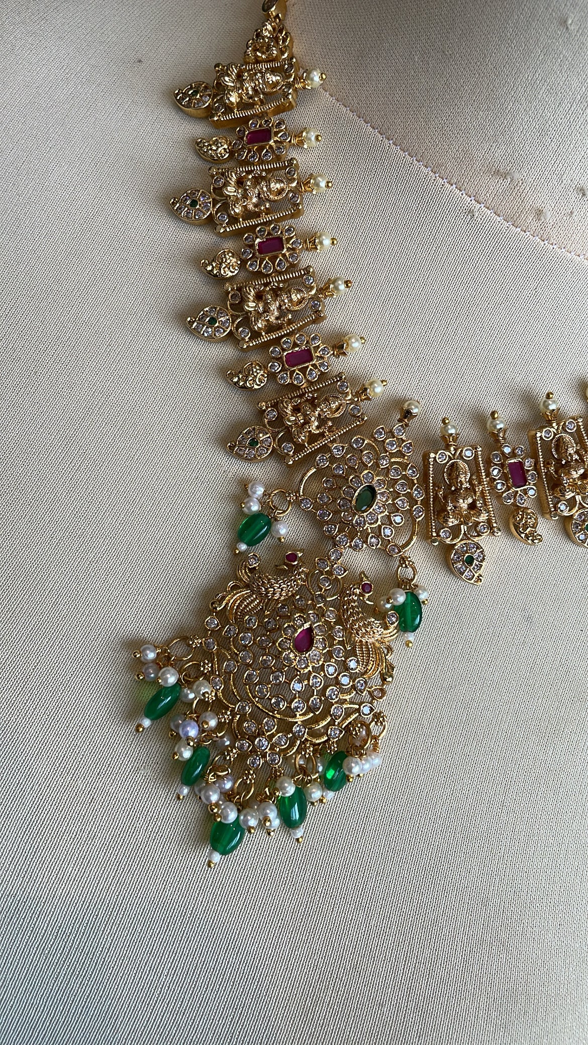Premium Ad Lakshmi Chest-Length Haram Set