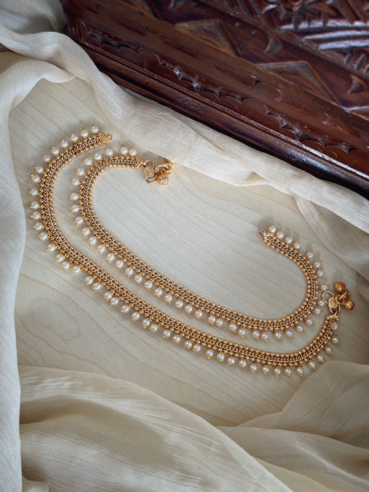 Brass Metal Anklets with stunning pearl-cluster detailing (code PCB)