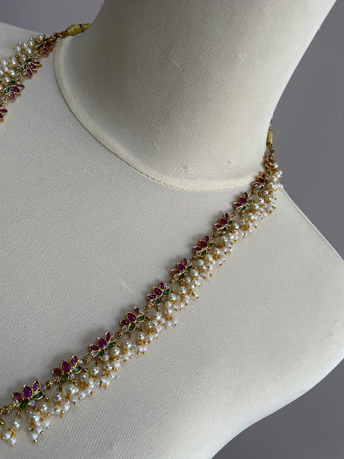 Premium Lotus Pearl Drop Harram
