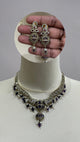 Premium AD Hasli Necklace Set (Purple)
