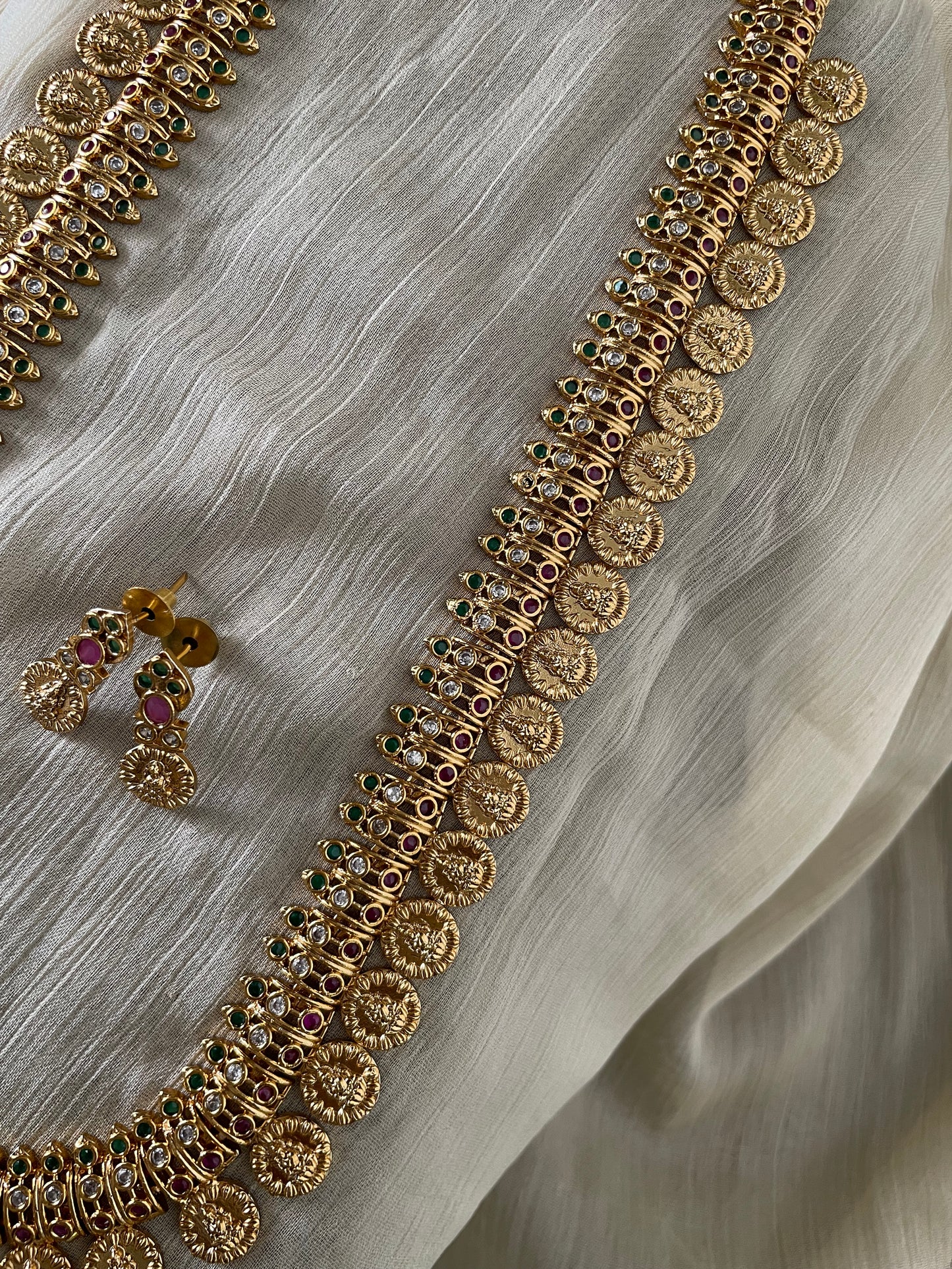 Premium AD Lakshmi Kasu Malai Harram Set