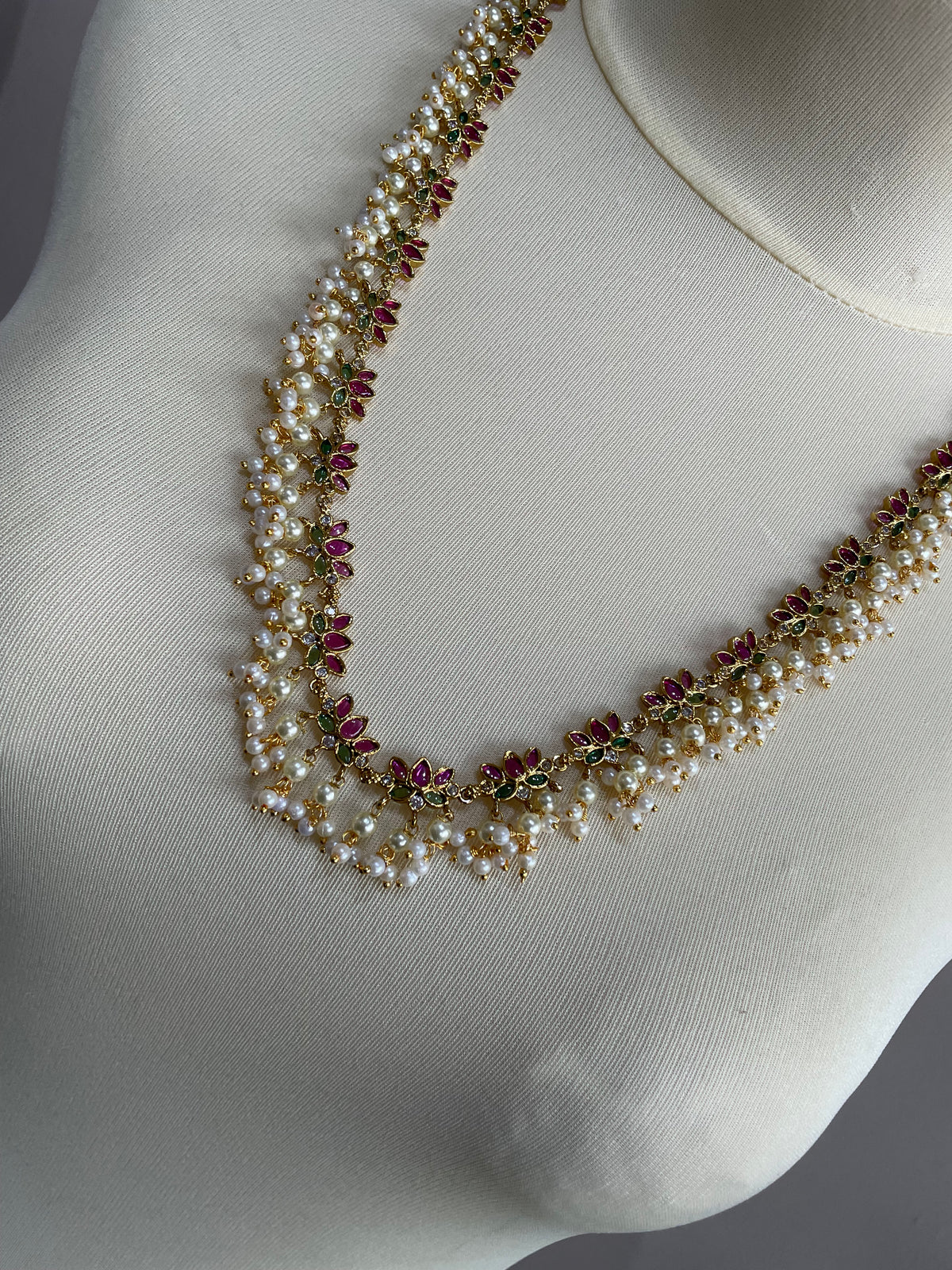 Premium Lotus Pearl Drop Harram