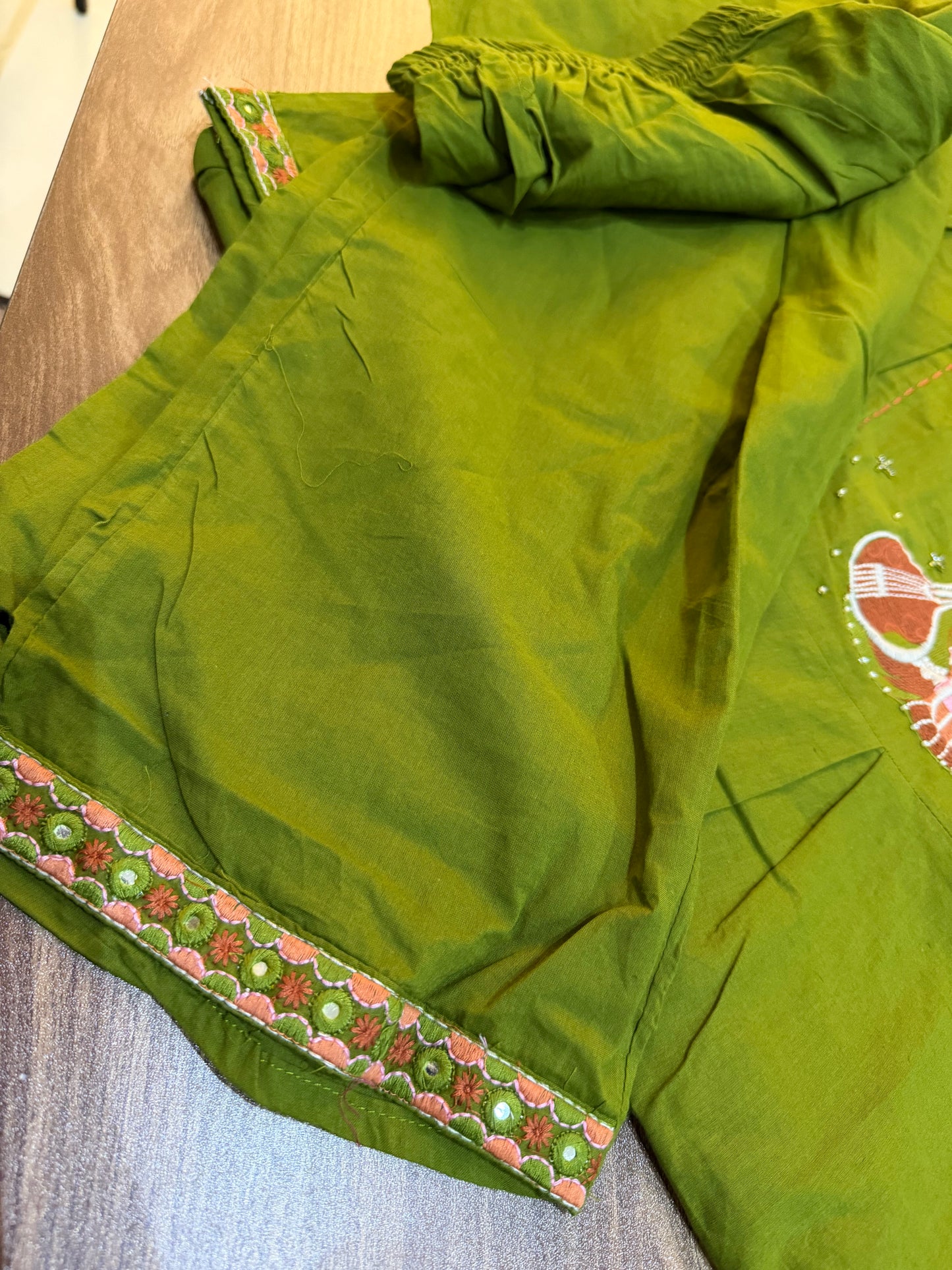 3-Piece Cotton Suit (Olive Green)