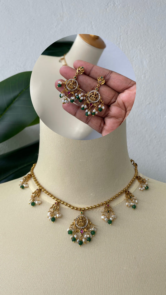 Lakshmi Pearl Drop Necklace Set