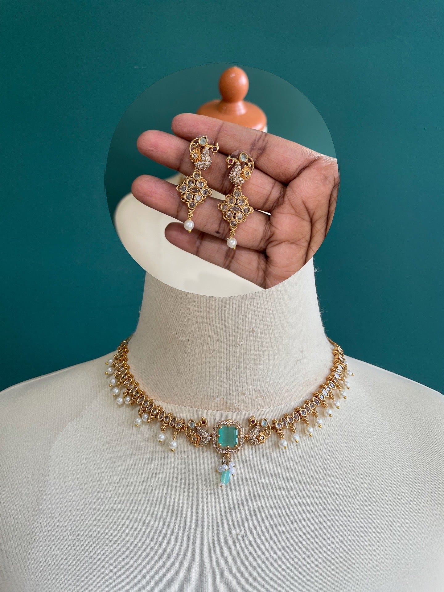 Premium Peacock Ad Necklace Set