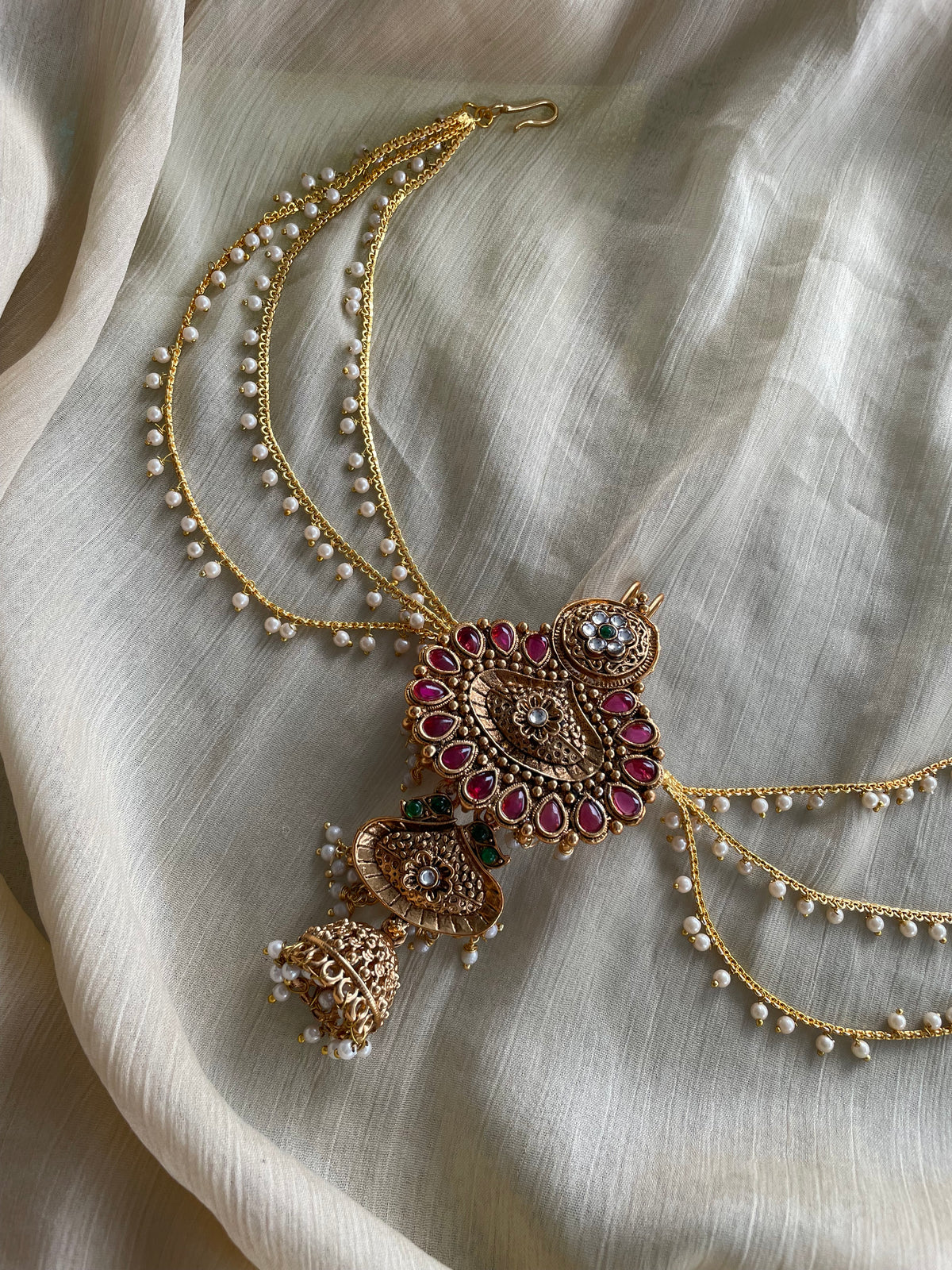 Matte Finish Jada Billai With Chain - Code: MJBC03